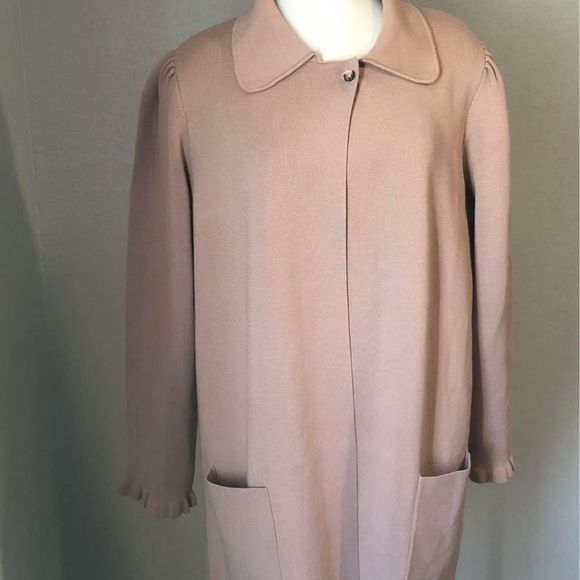 Kate Spade Women’s Ruffle Long Sweater Blazer Dusty Rose Single Button Size XL - Picture 2 of 5